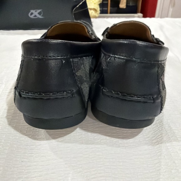 Coach Black Fredrica Driving Loafers Logo Plate Moccasins Women 8.5 - Picture 4 of 9